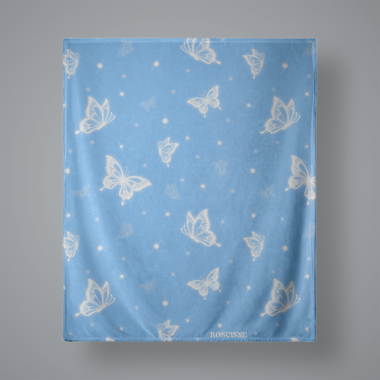 blue butterflies blanket