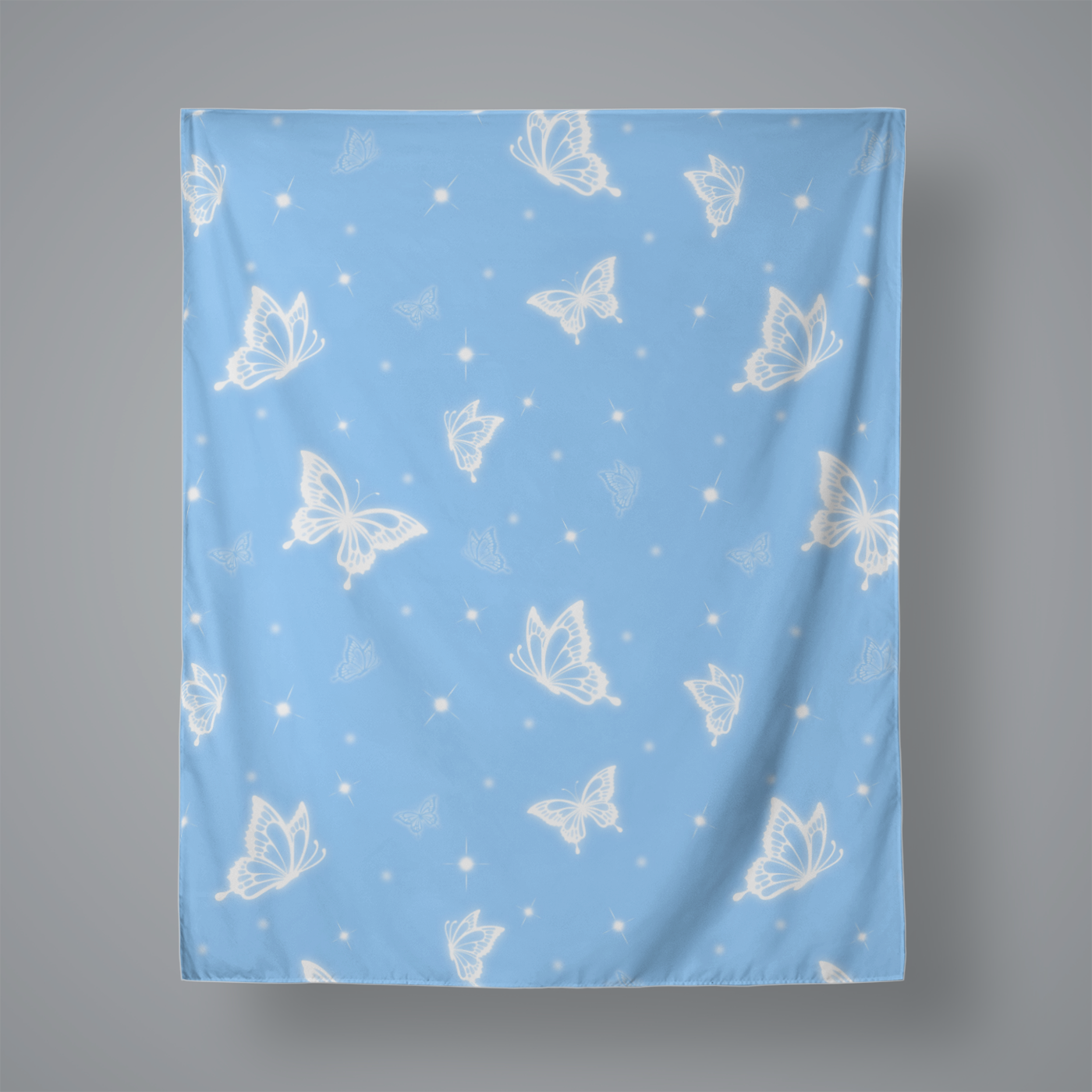 blue butterflies backdrop tapestry