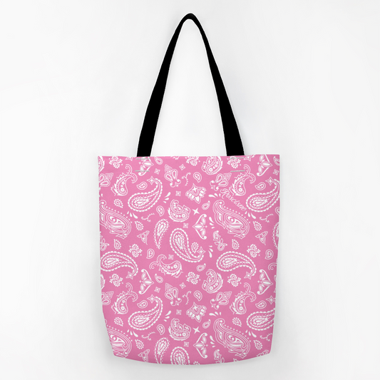 pink paisley tote bag