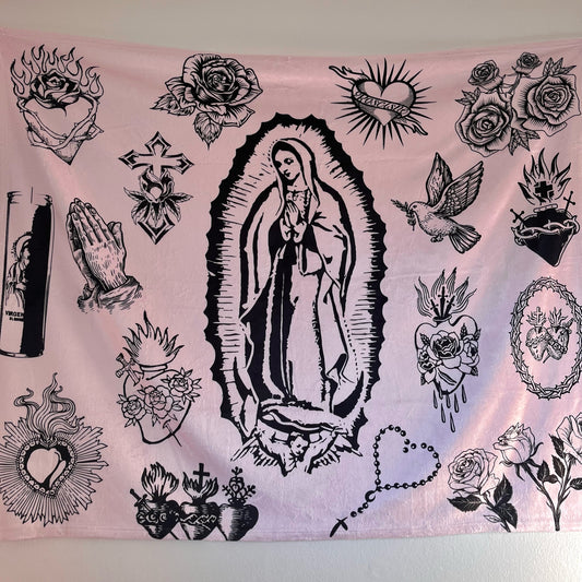 Virgencita flash tattoo blanket