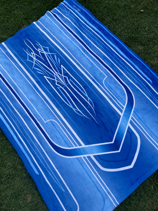 blue pinstripe lowrider hood blanket