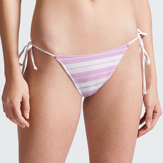 pink & white Charlie Brown stripe bikini bottom